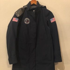 Hermès women’s navy raincoat size small.